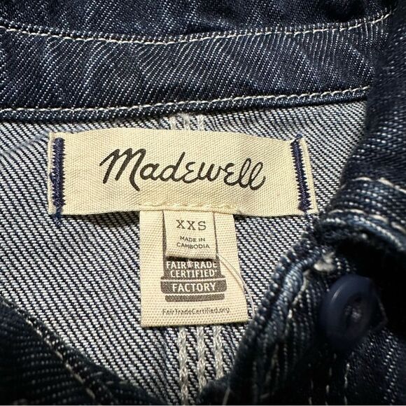 Madewell Denim Pleated Cropped Button-Up Shirt - NWT! - Picture 5 of 6